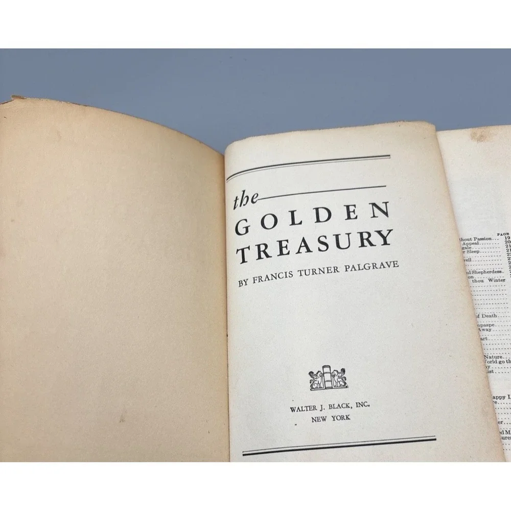Palgrave's Golden Treasury 1932 Poems Songs Leather Cover READ